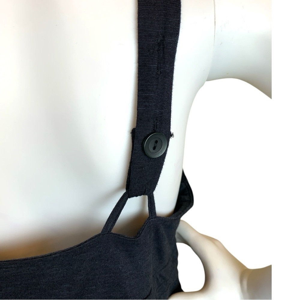 Horny Toad Elegant Black Midi Dress Organic Cotton Adjustable Straps - Picture 7 of 14
